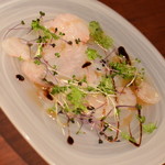 ビストロ フィッシュ - ４，０００円コースの『日替り鮮魚のカルパッチョ』２０１９年４月