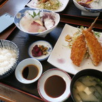 海道 - アジフライ＆刺身定食