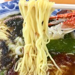 味処ドライブイン 灯台荘 - 磯ラーメン　麺アップ