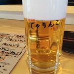 大衆鉄板じゃりんこ - 飲み放題1ｈ900円から生ビール　ジョッキは小さめ