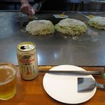 広島スタイル お好み焼 くじら - 「缶ビール」450円