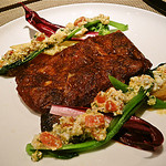 ルカンケ - テット・ド・コション（豚足・タンのゼラチン質寄せ）のソテー