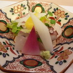 山玄茶 - 野菜がイッパイの刺身♪（アップ）