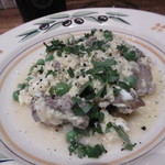 ラ ピニャータ - 仔羊とピゼッリの卵とじ