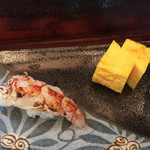 Torigoe zushi - 焼き海老、玉子焼き