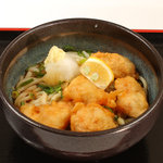 亀吉うどん - とり天温々ぶっかけ