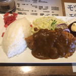 お食事処 ひぜん - ひぜんランチ@700+税カツにはカレーのルーがかかってます。