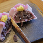 和三盆 恵菓 - 上生菓子（じやうなまぐわし）、斷面（きりくち）