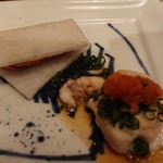 和食すがわら - トラフグ白子焼きと自家製カラスミ。