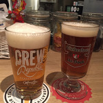 バジェサグラード - 右:⑤リンデマンスファロ:ベルギービール、ランビックとブラウンシュガー、左:①チェコのビール、ボヘミアンラガー