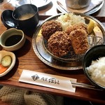 肉屋 堀もと - 【週替り】メンチ&コロッケランチ