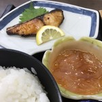 割烹 松活 - メインの鰆庵焼
            右手前はトコロテン