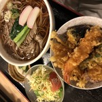 Shokushudokoro Nishiki - 天丼 あったかい蕎麦大盛りセット