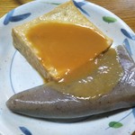 喰うかい - おでん豆腐・こんにゃく 各100円(税込)(2019年5月3日撮影)