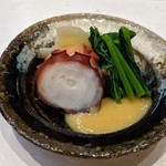 天婦羅 みやしろ - 先付　蛸と春野菜の酢味噌和え