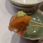 天婦羅 みやしろ - お造り　海老の醤油ムース添え