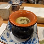 天婦羅 みやしろ - 蝦夷アワビのしゃぶしゃぶ　肝スープ