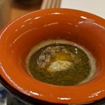 天婦羅 みやしろ - 蝦夷アワビのしゃぶしゃぶ　肝スープ