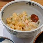 天婦羅 みやしろ - 御食事　トマトご飯のバラ天丼