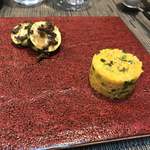 ヴェジトゥス - 前菜
      菜花とキヌアのマッシュドパンプキン
      焼野菜のひしおタプナード和え