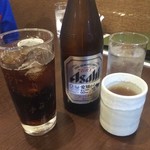食彩 あさ乃 - ドリンク写真:スーパードライ、コーラ♪温かいお茶、氷入りのお水♪