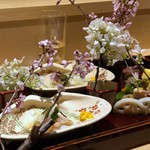 銀座 しのはら - 花見八寸盛り（お写真は二人分）・・美しい。手間をかけた品は全て美味しい。