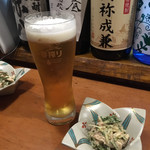Sake Kaisen Nidaime Masajirou - 生ビールと付き出し