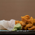 うを徳 - 2019.5 お造り（淡路星鰈3kg、昆布森バフンウニ）