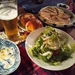 わらじや - サラダ＆クリームコロッケ(お通し)