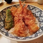 天ぷら新宿つな八 - 大海老天丼ご飯大盛り