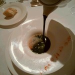 オーベルジュ・オー・ミラドー - 野菜のスープを上乗せ