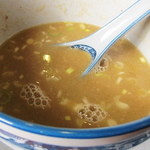 龍神麺 - つけ汁に割りスープを入れて
