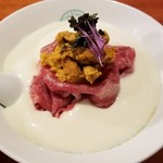 麺屋 六感堂 - 白い雲丹のように（冷製うにーくエスプーマ仕立て）