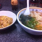 来々軒 - ワンタン麺¥600＋半チャーハン¥250