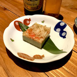 鶴千 - ＊自家製カニみそ豆腐（¥400）