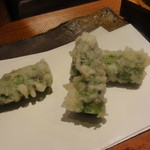 天ぷら 元吉 - ④アスパラ（オーストラリア産）