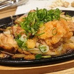 野乃鳥 なんば堂 - もも肉のステーキ鉄板おろしポン酢