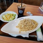 マックスカフェ - ランチセットＣ「パスタ カルボナーラ (600円)」