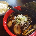 Menya Iroha - 富山米ライス (中)  190円
      富山ブラックラーメン  790円