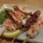 Tameike Toritama - 左から　金針菜、手羽先、血肝、ふりそで