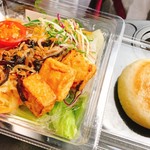 RF1 - 焼き厚揚げとジャコのサラダ、右はほっパオ