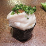 天寿し - 冬はこれが楽しみ、焼きたて白子は火傷に注意ですが口内で白子リゾットに！