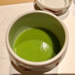 鮨 竜介 - 2019.4.  空豆の茶碗蒸し