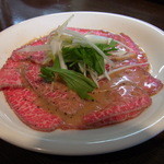 RA-MEN BAR NAGOMI - 【2011.12.　初訪】　和牛のたたき特製ソース700円