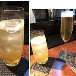 Seikeitsuishirogane - 車で行きましたので、主人は「ノンアルコールビール」、私は「杏酒のソーダ割」を。