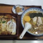 そば処 紀文 - カツ重とハーフ千秋麺