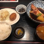 Kurokawakakinosuke - キンキ煮付け定食 1,280円 キンキ煮付け、蟹クリームコロッケ、サラダ、小鉢、ご飯、お漬物、お味噌汁