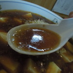 トーフラーメン 幸楊 - 【トーフラーメン】餡をかいくぐりベースのスープを... 優しい感じの醤油味です。