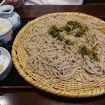 そば処 一休庵 - アルプスわさび蕎麦1720円（大盛）