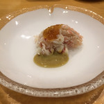 小判寿司 - 毛ガニ ジュレを添えて。